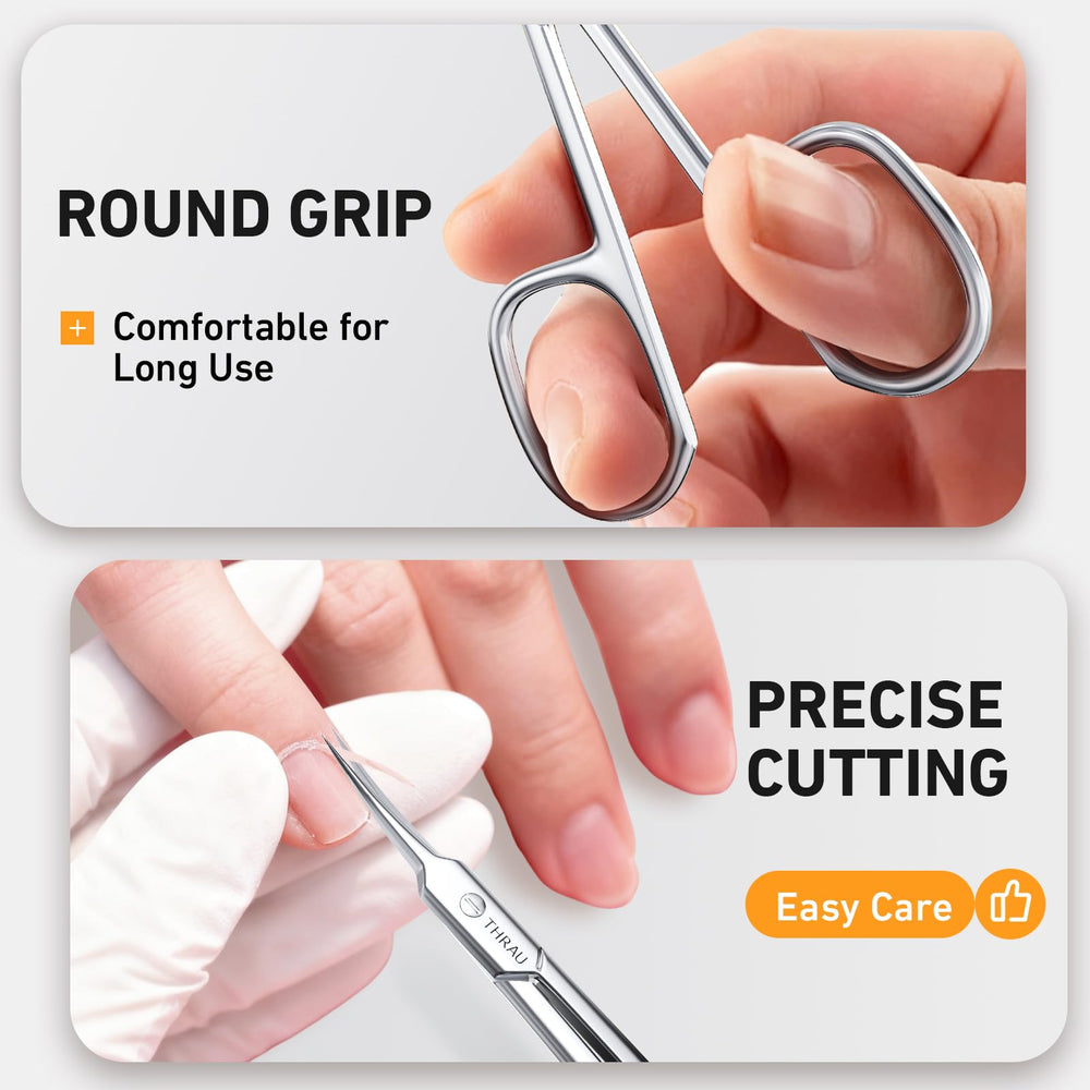 THRAU cuticle scissors eyebrow trimming tip for precise shaping
