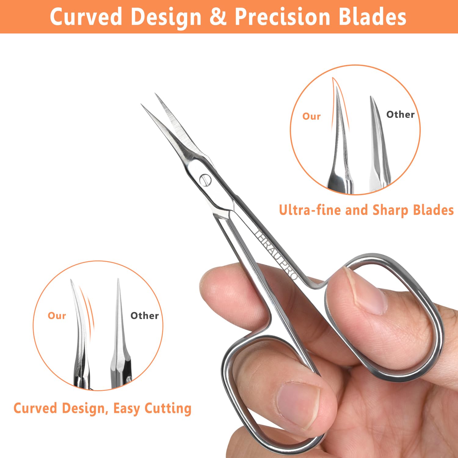 THRAU cuticle scissors in manicure use for clean nail trimming