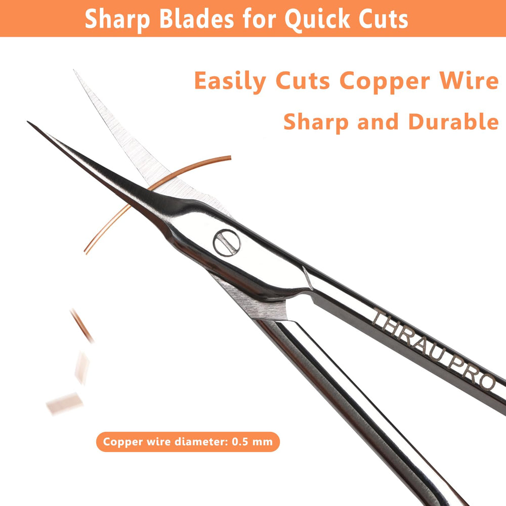 THRAU cuticle scissors multipurpose use for eyebrows, eyelashes, and dry skin