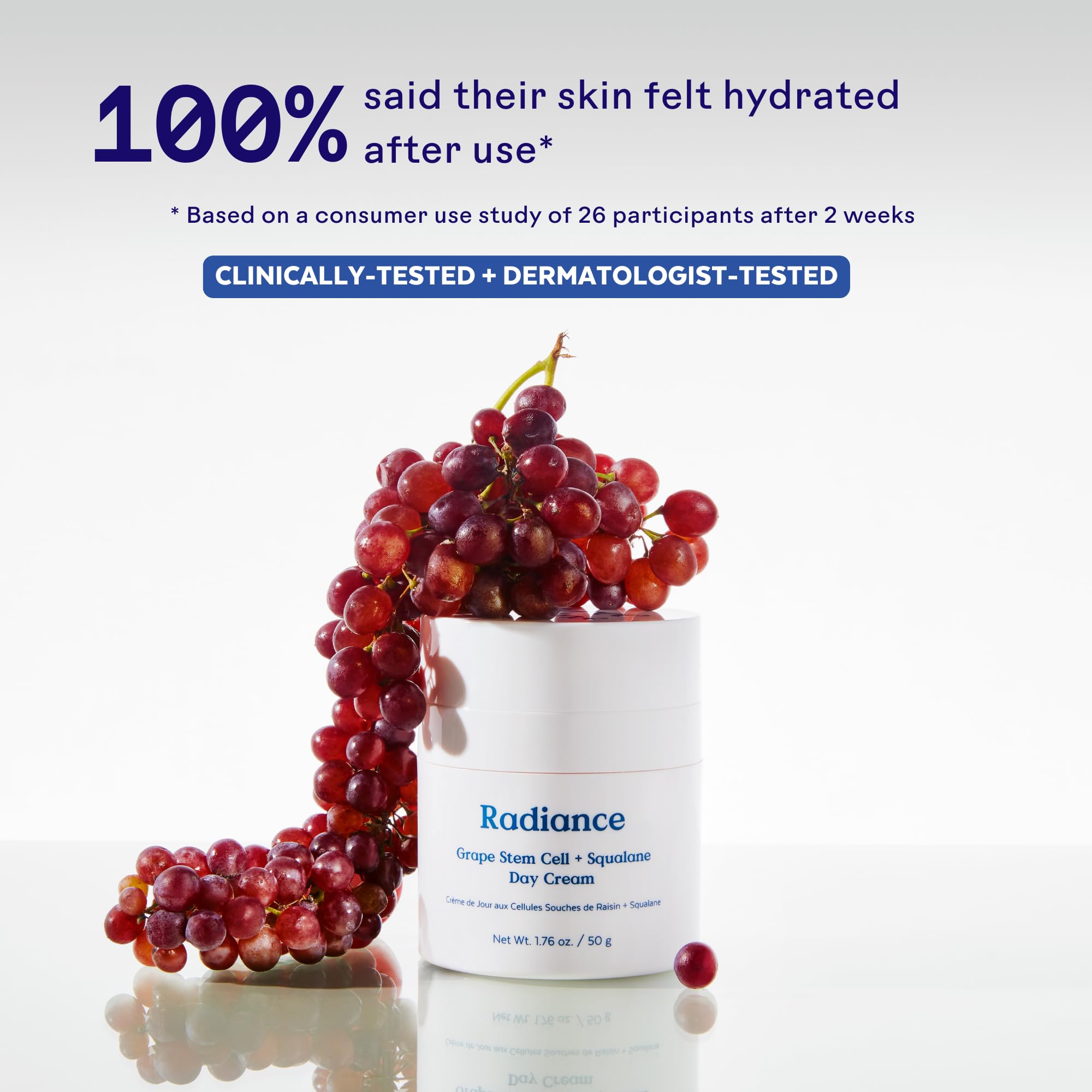 Three Ships Radiance 50g jar signals long-lasting hydration.