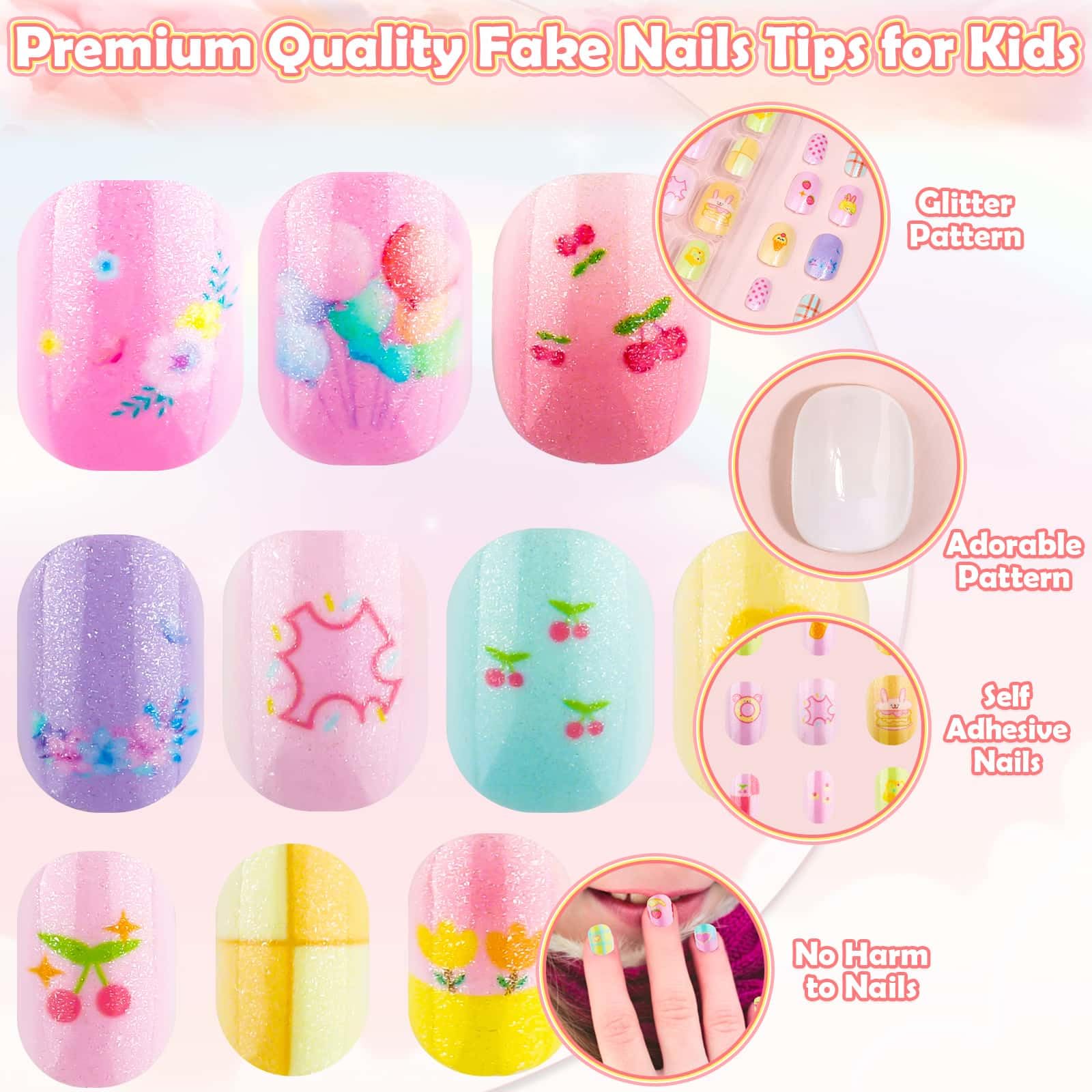 Thrilez kids press-on nails use durable acrylic for safe pretend play
