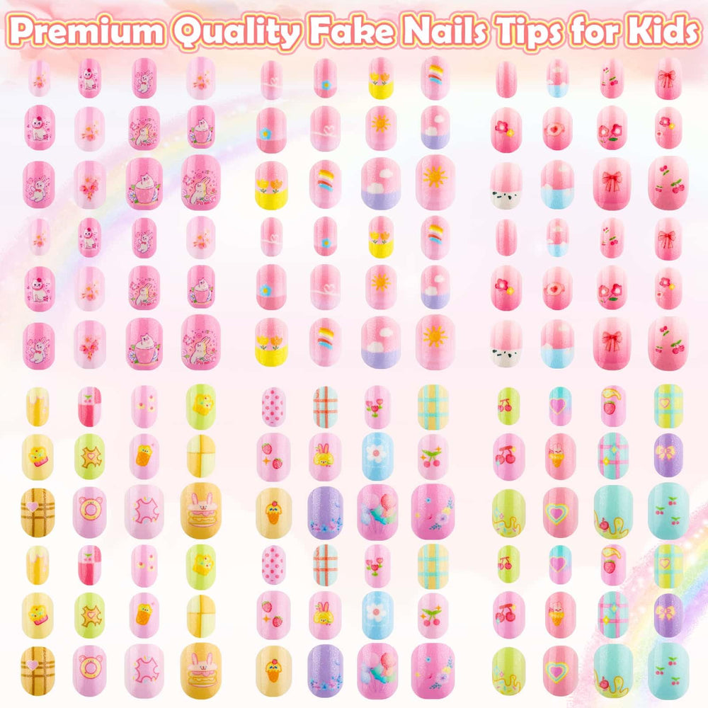 Thrilez kids press-on nails glitter designs enable easy at-home styling