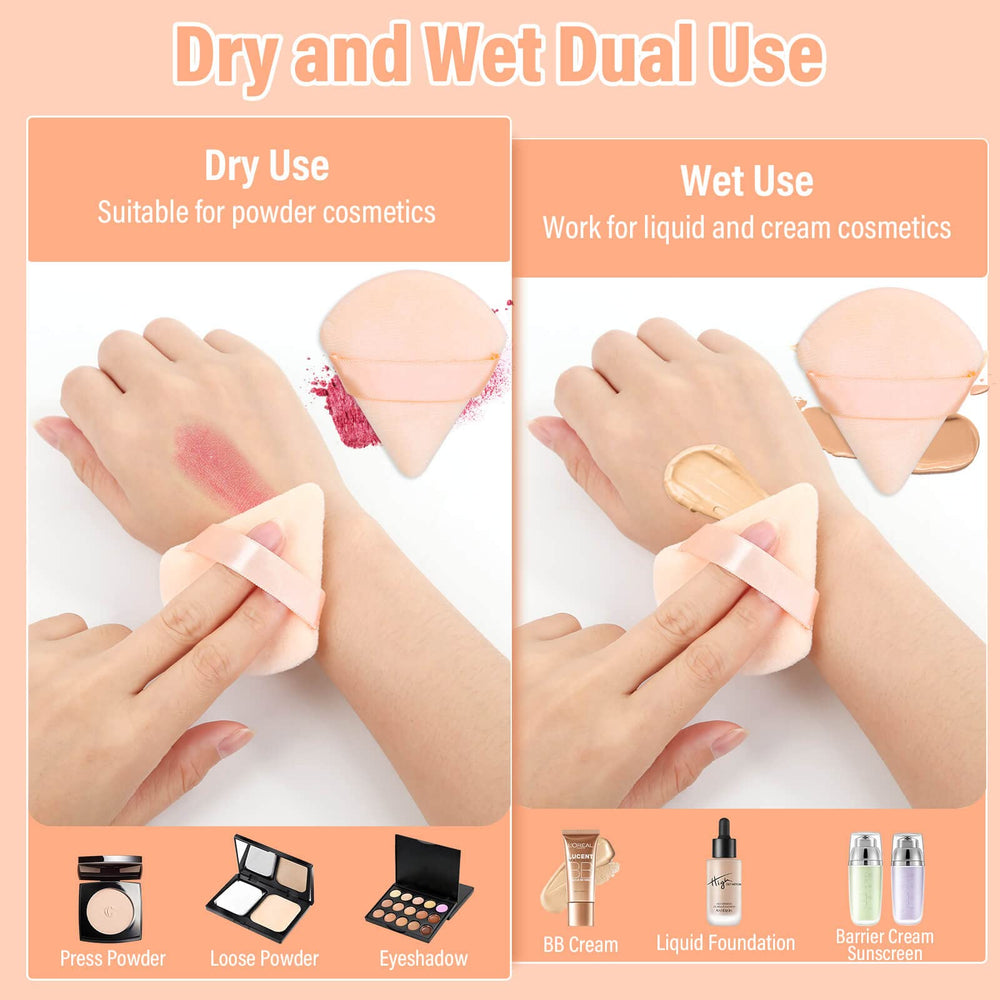 Thrilez beige puff close-up shows washable, reusable makeup sponge