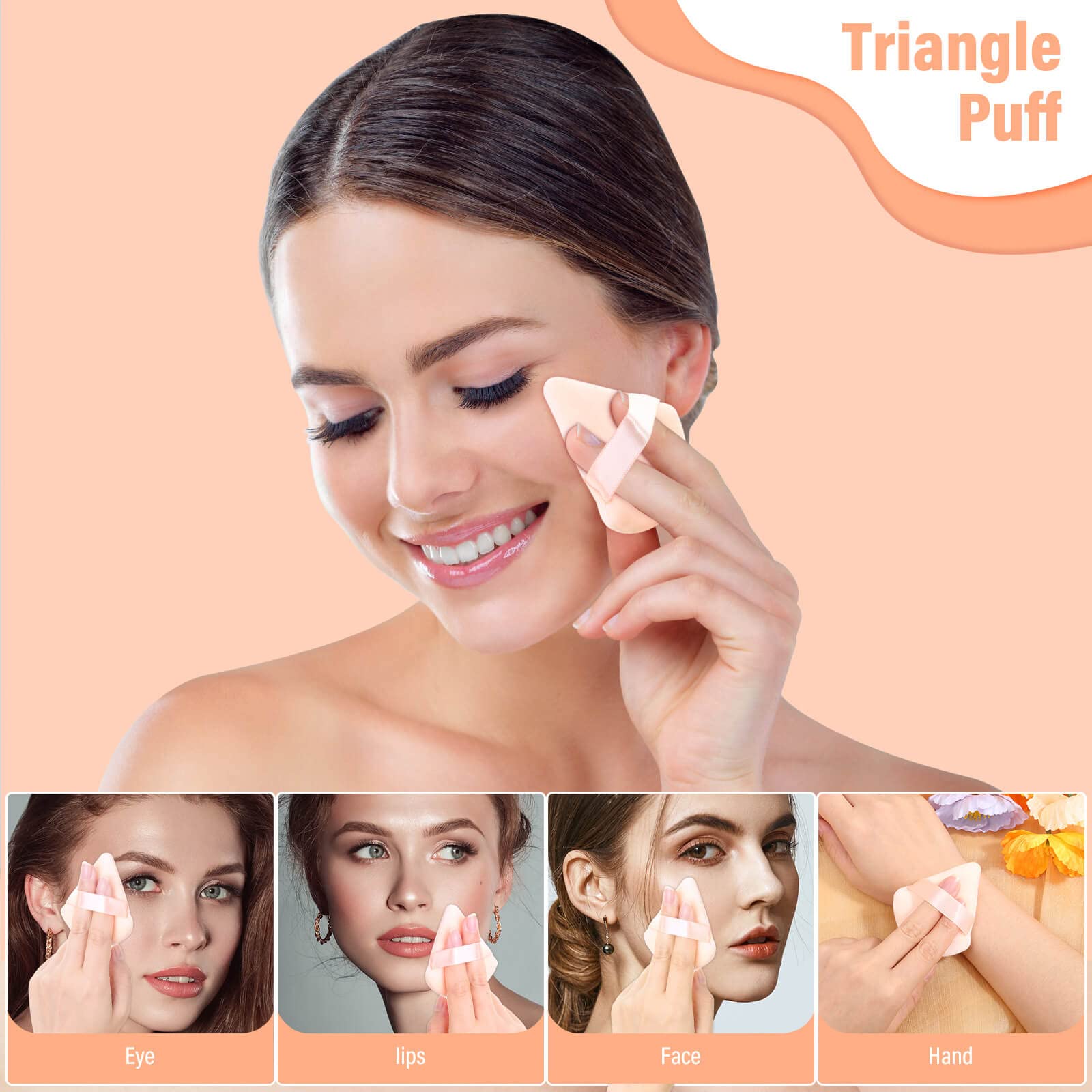 Thrilez triangle puff kit ready for face, eyes and body powder tasks