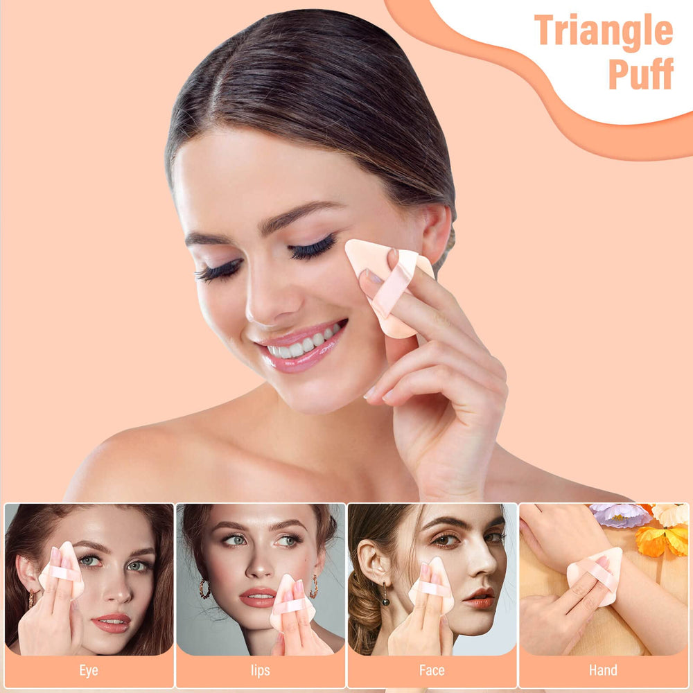Thrilez triangle puff kit ready for face, eyes and body powder tasks