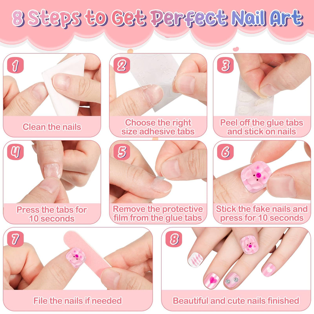 Thrilez kid hands wearing nails show a playful manicure look