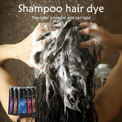 THUIOP Hair Dye Shampoo foamy-lather closeup highlights nourished, shiny hair
