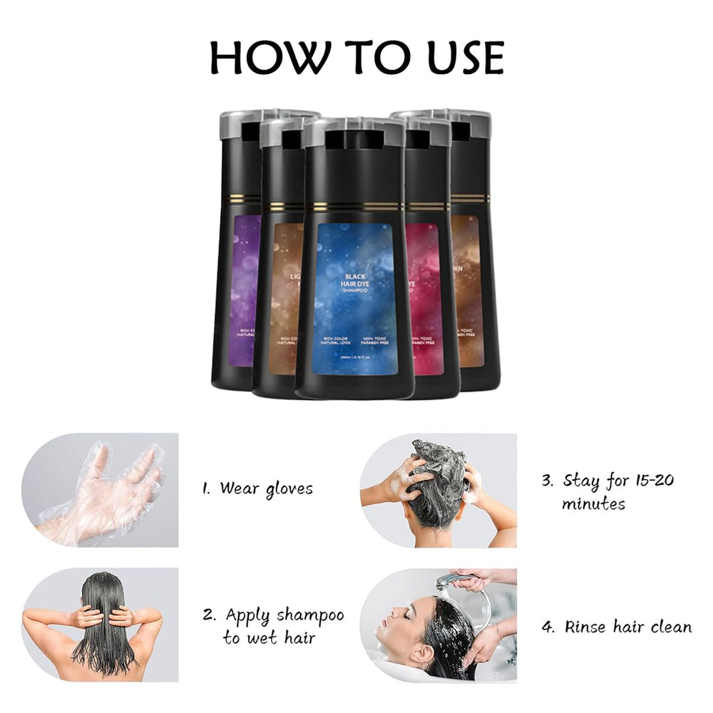 THUIOP Hair Dye Shampoo packaging communicates clean, convenient at-home color solution