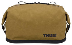 Thule Aion hanging strap demonstrates convenient storage in hotel bathrooms
