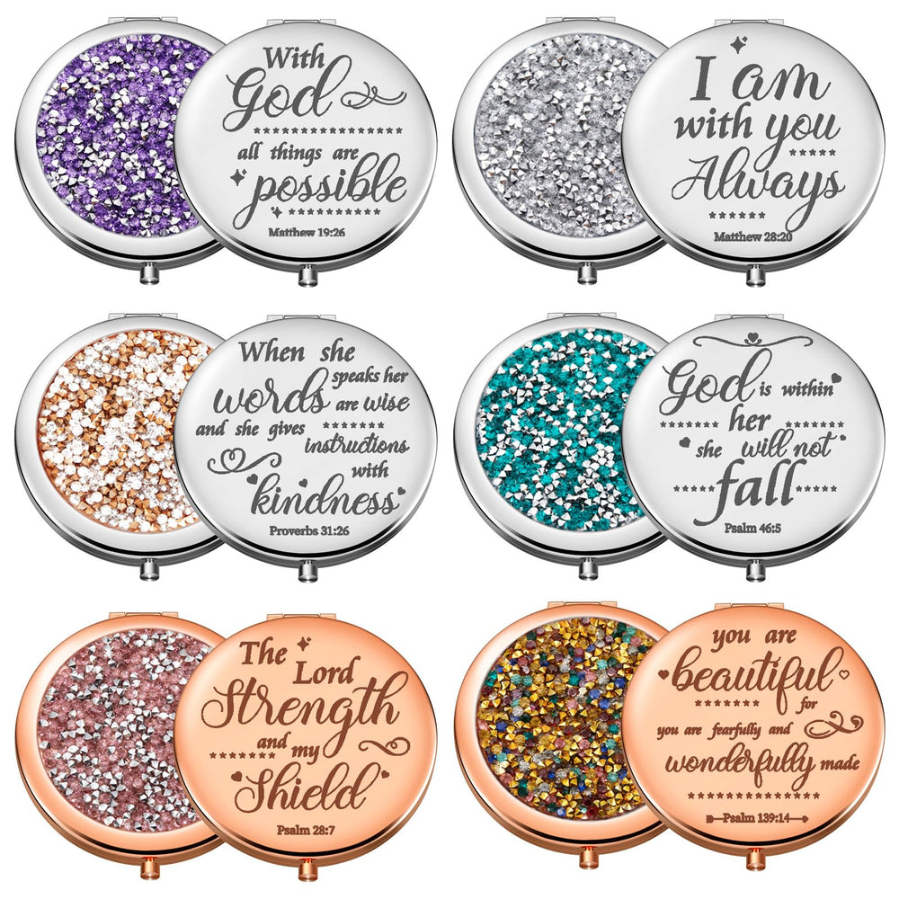 Thyle bible verse compact mirror in colorful finish for on-the-go inspiration and touch-ups.