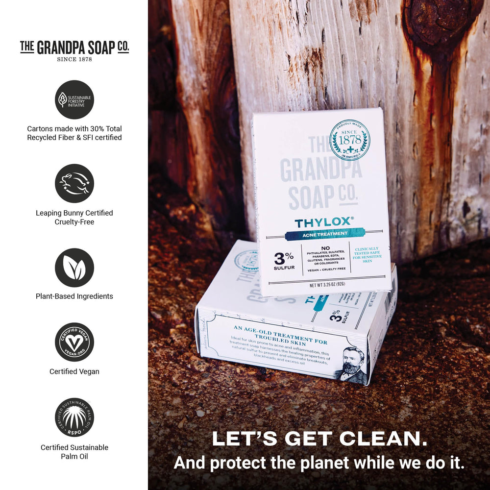 Thylox's sustainable packaging supports eco-friendly skincare routines.