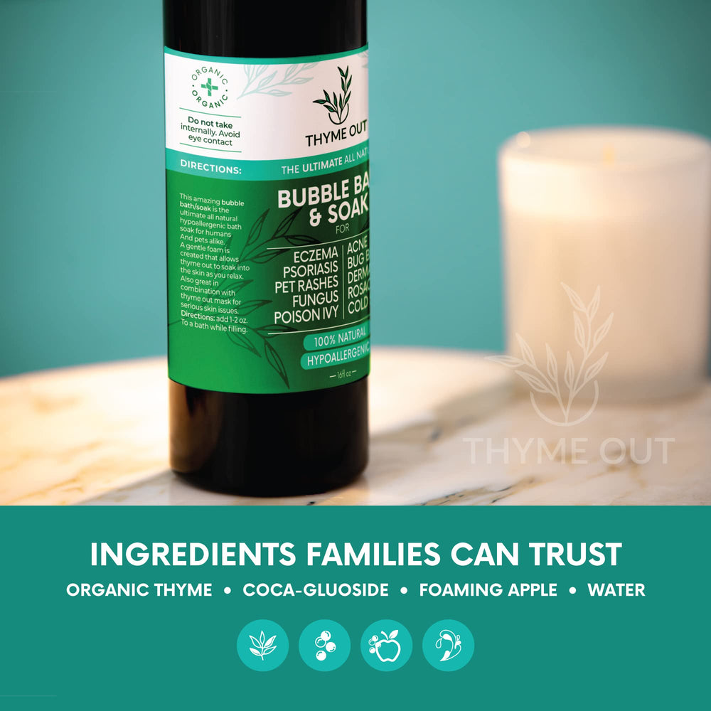 Thyme Out family-friendly use image features kids and adults enjoying bath time.