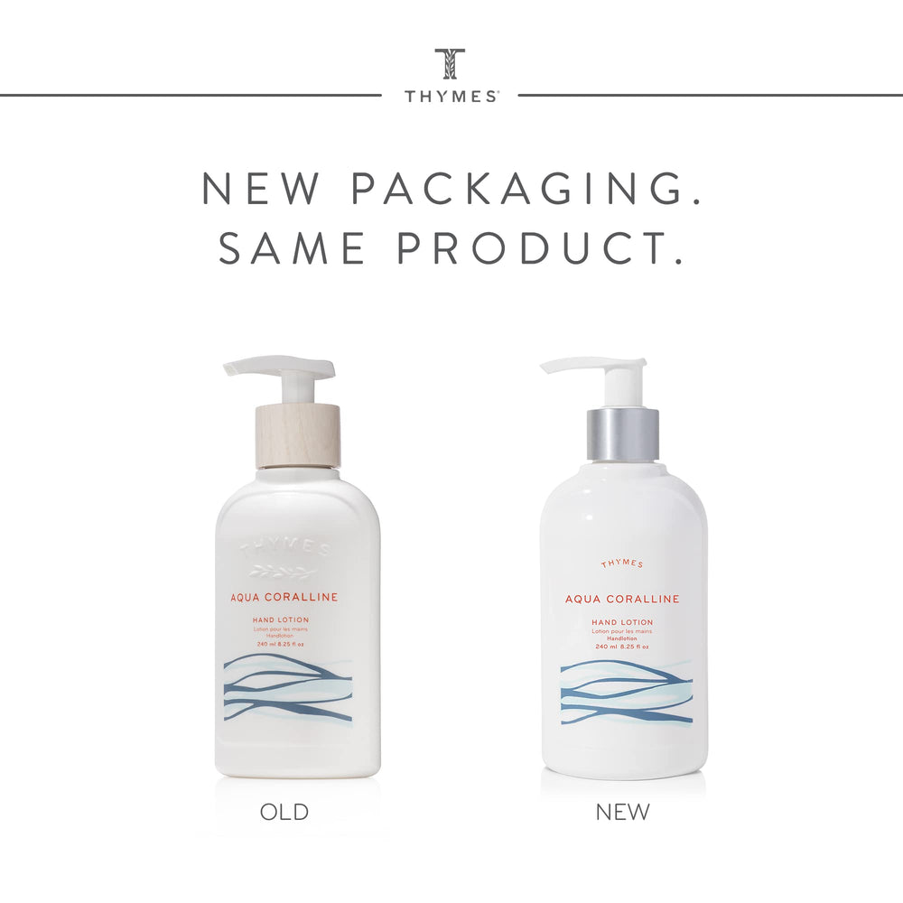Close-up of Aqua Coralline fragrance notes from Thymes lotion