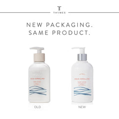 Close-up of Aqua Coralline fragrance notes from Thymes lotion