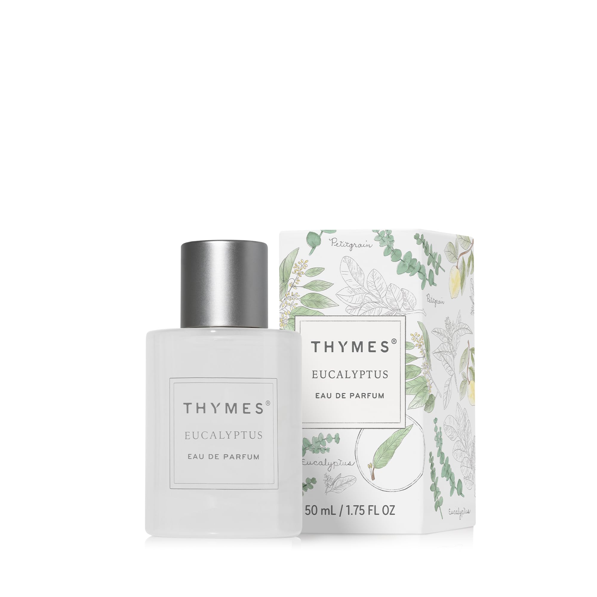 Thymes Eau De Parfum bottle front for daily wear with a refined botanical scent.