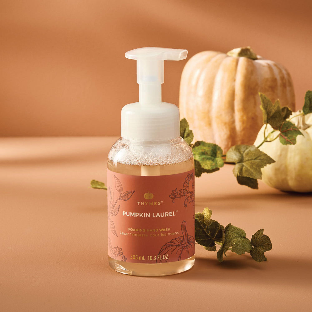 Thymes foaming hand wash rich lather close-up visual texture.