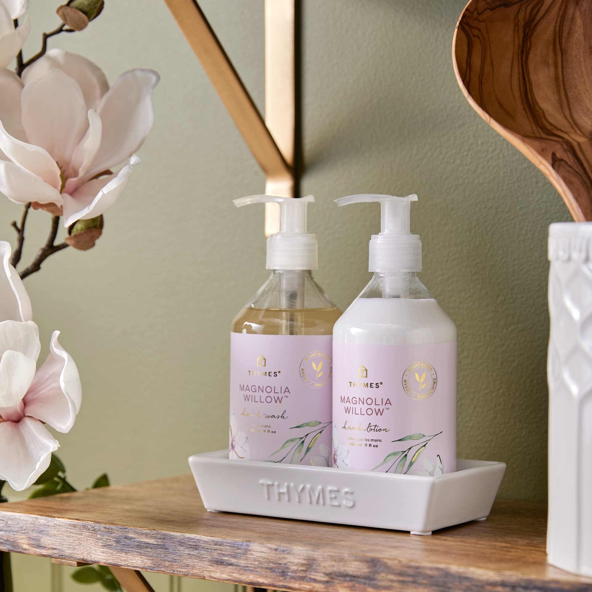 Thymes gift-ready Magnolia Willow lotion suggests a thoughtful present for women or men.