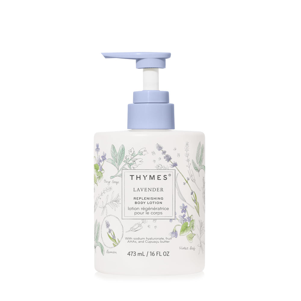 Thymes Large Replenishing Body Lotion pump bottle for daily hydration