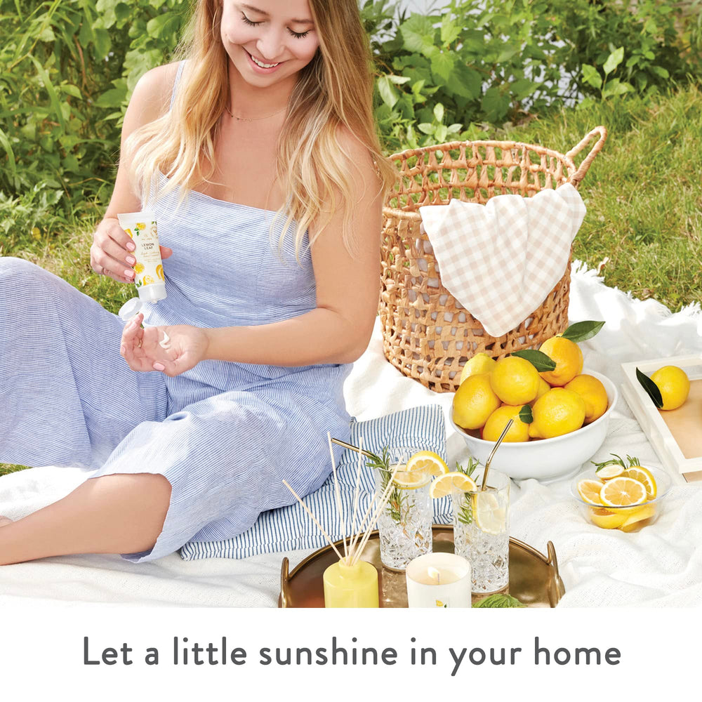 Thymes Lemon Leaf hand wash silhouette shows skin-friendly cleansing.