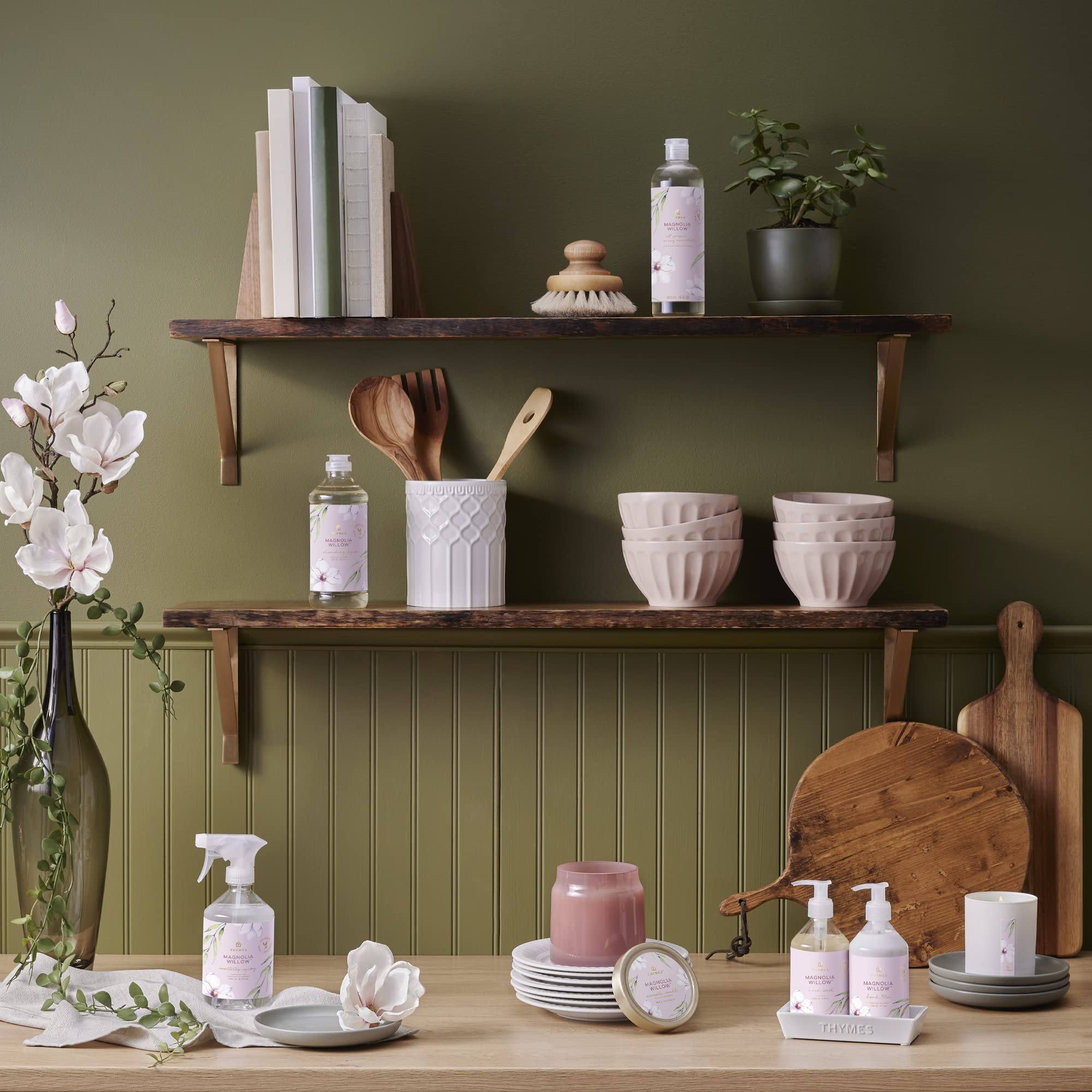 Thymes Magnolia Willow texture close-up indicates quick-absorbing hydration with light fragrance.