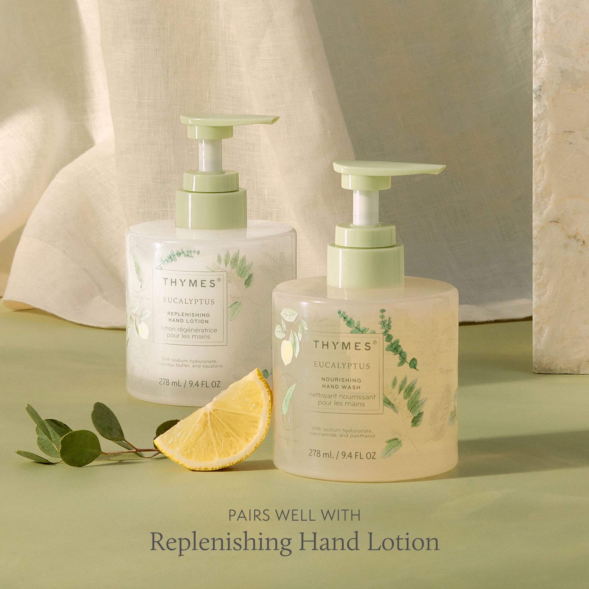 Thymes Nourishing Hand Wash pictured in kitchen or bathroom setup.
