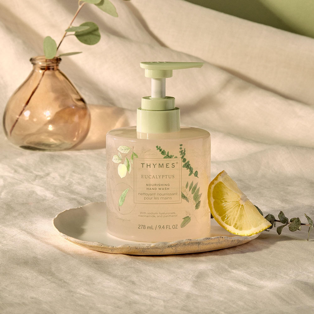 Thymes Nourishing Hand Wash foamy lather demonstrates gentle cleansing.