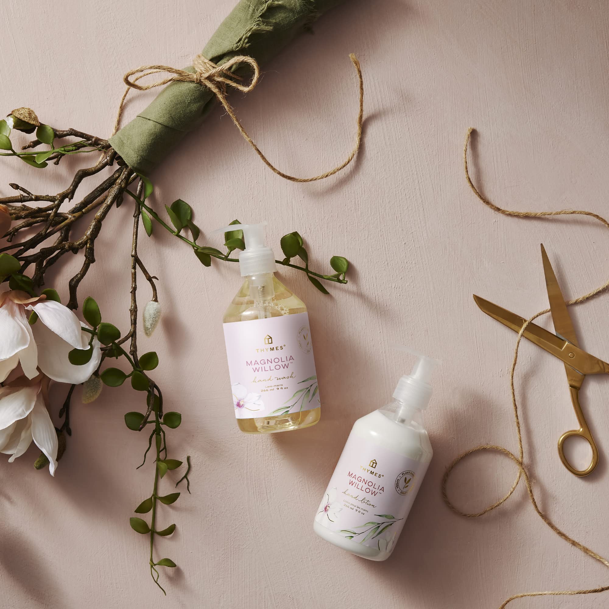 Thymes shea butter and aloe ingredients close-up show nourishing, non-greasy moisture for dry skin.