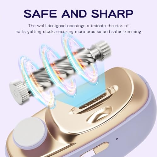 Tialexa electric nail clippers showing two speed settings for gentle trimming