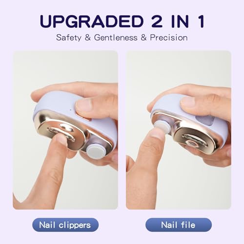 Tialexa electric nail clippers in operation with light on for visibility