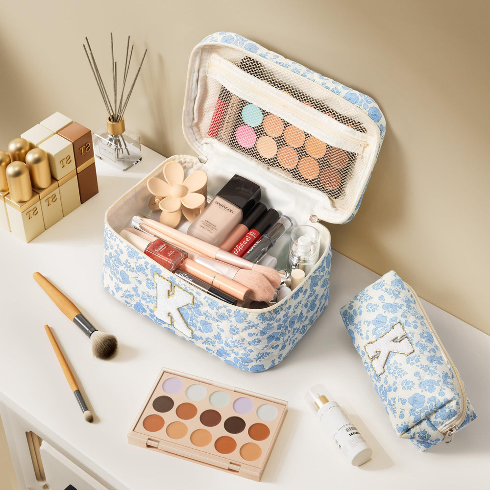 Tiblue floral toiletry bag compact organization for travel essentials