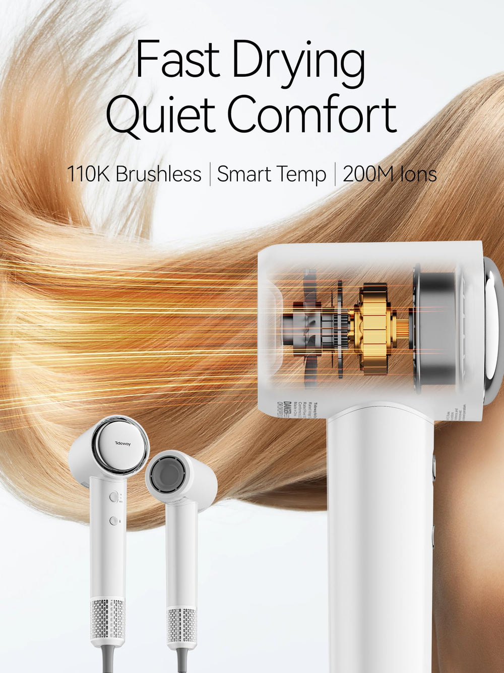 Tideway diffuser attachment enables even airflow for frizz control