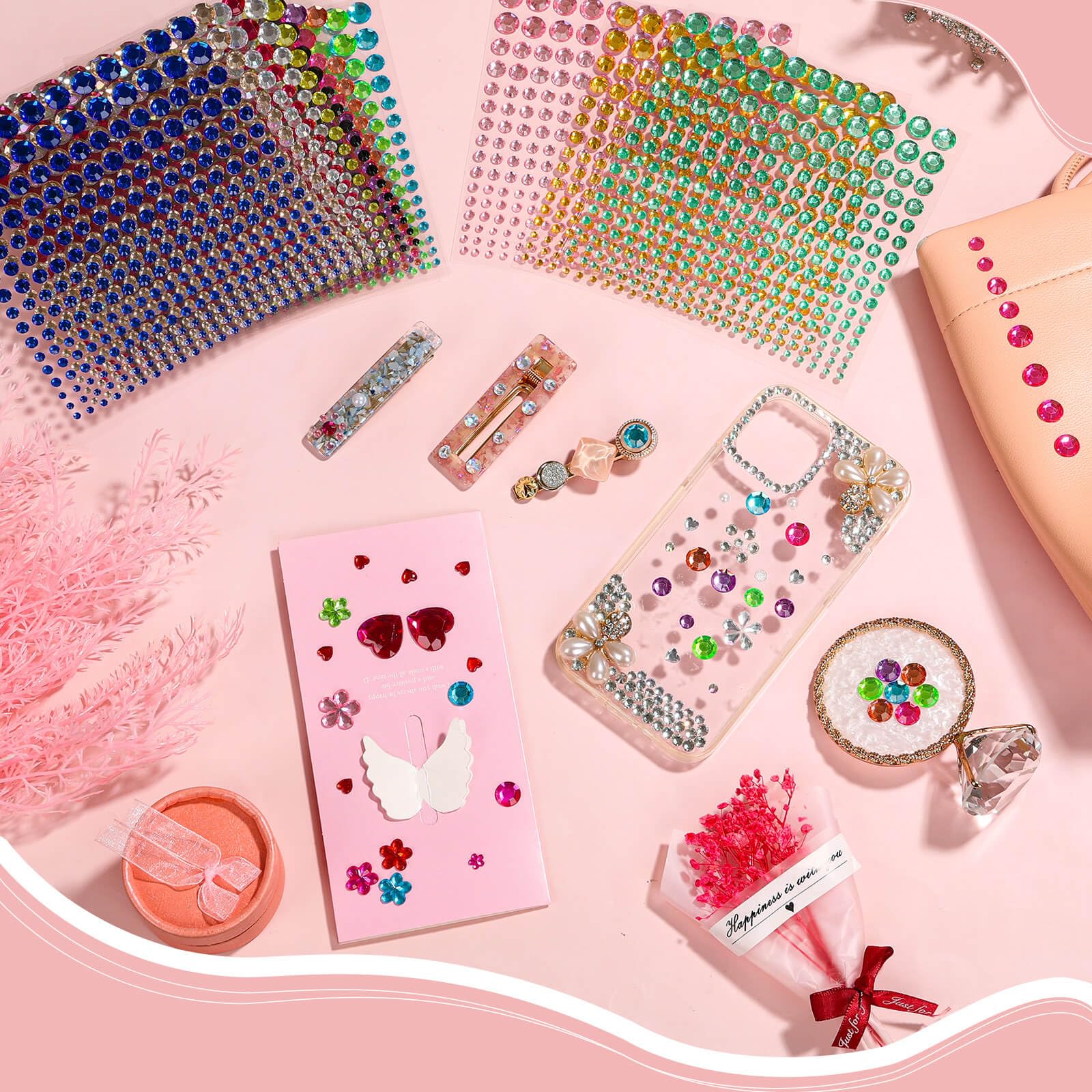 Tidponra six sizes and fifteen colors enhance makeup designs with custom bling.