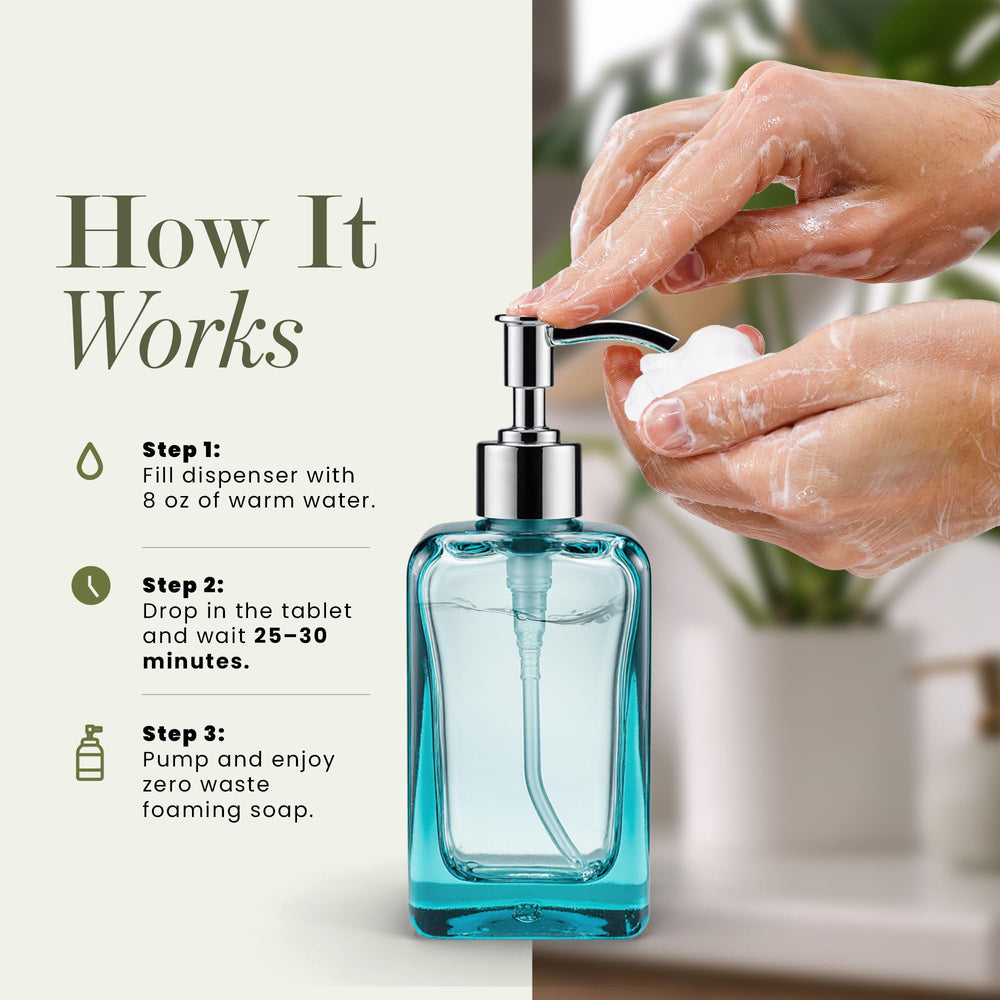 Tidy Kitchen moisturizing foam on hands after washing.
