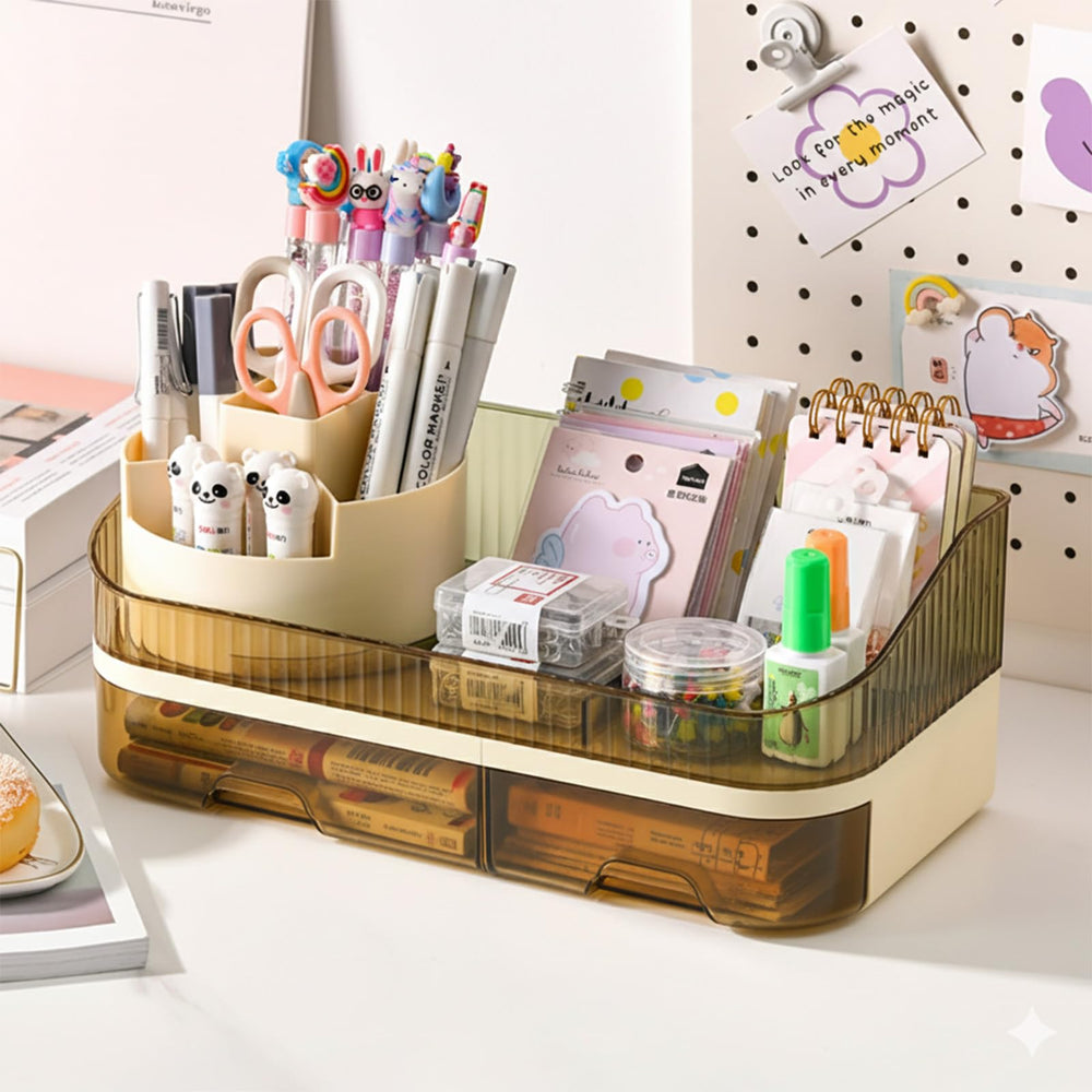 Tidyladyo makeup organizer easy-clean design keeps surfaces tidy with wipe-down durability.
