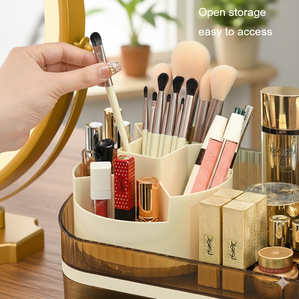 Tidyladyo makeup organizer perfume-nail-polish-palettes shelf keeps fragrance and color items organized.
