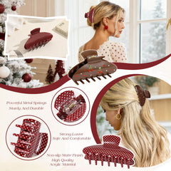 Tiefebene cherry-red polka-dots clip demonstrates secure grip for all hair types