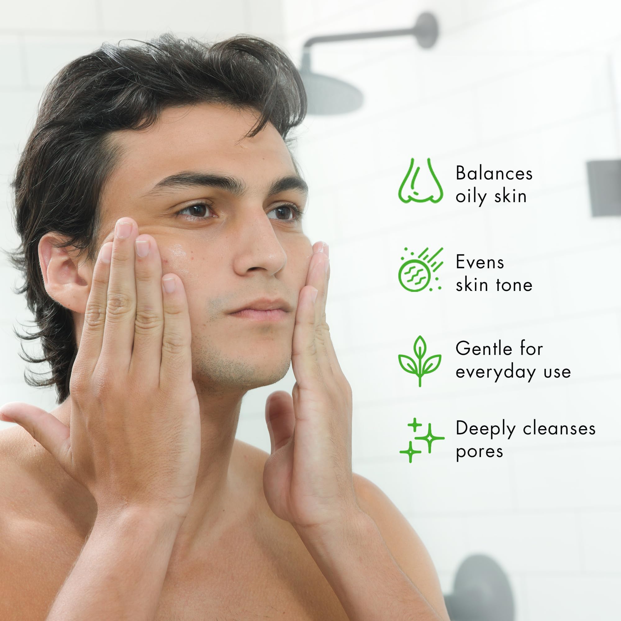 Tiege Hanley acne treatment routine packaging shown as a 4-piece starter kit