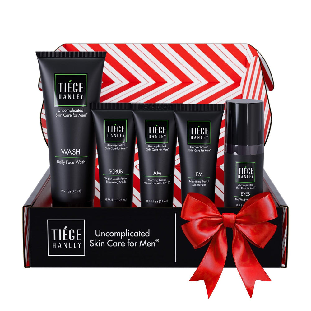 Tiege Hanley Daily Face Wash bottle cleanses dirt and oil for refreshed skin.