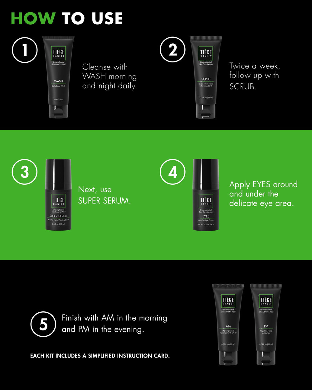 Tiege Hanley eye cream tube hydrating the delicate under-eye area.