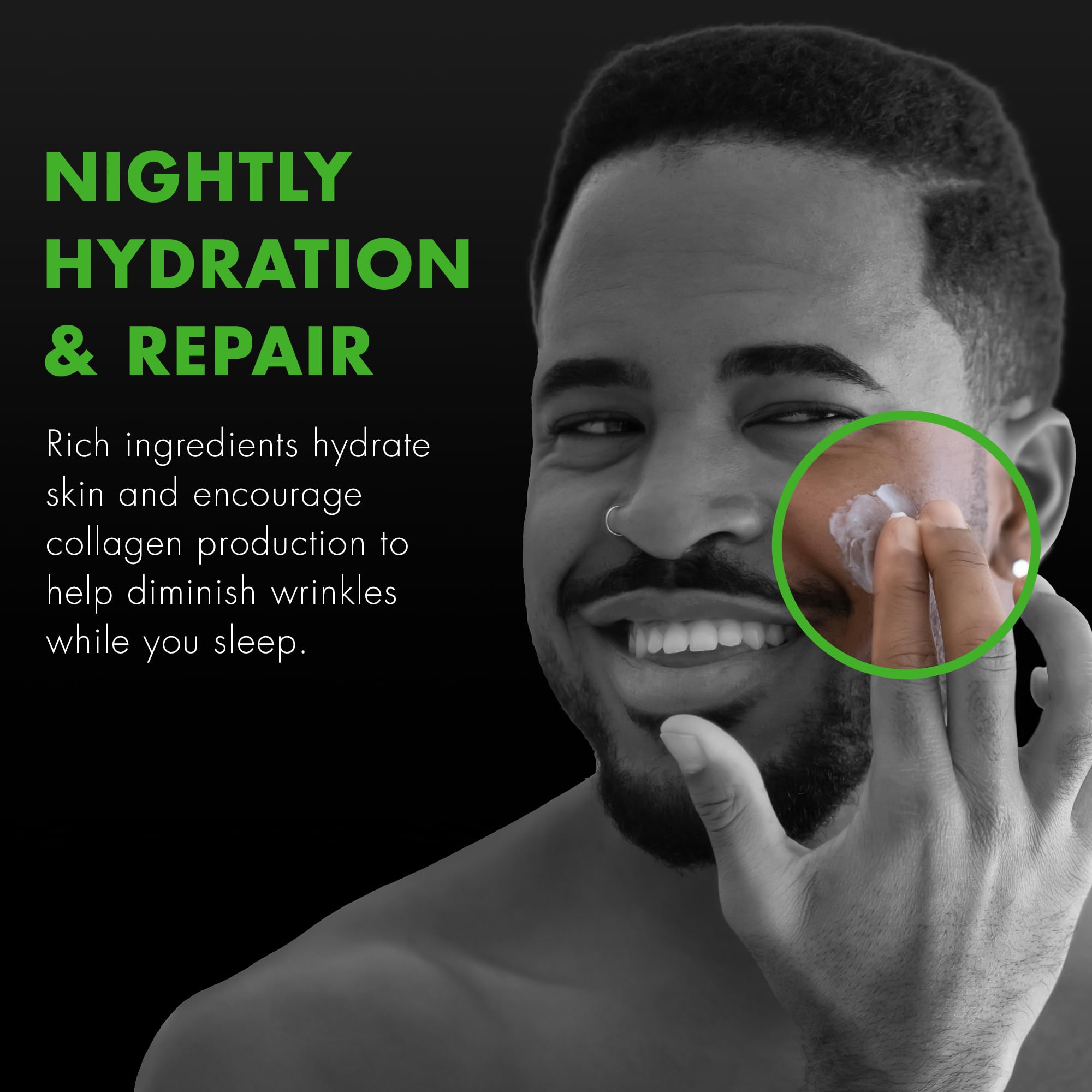 Tiege Hanley night moisturizer being applied on skin