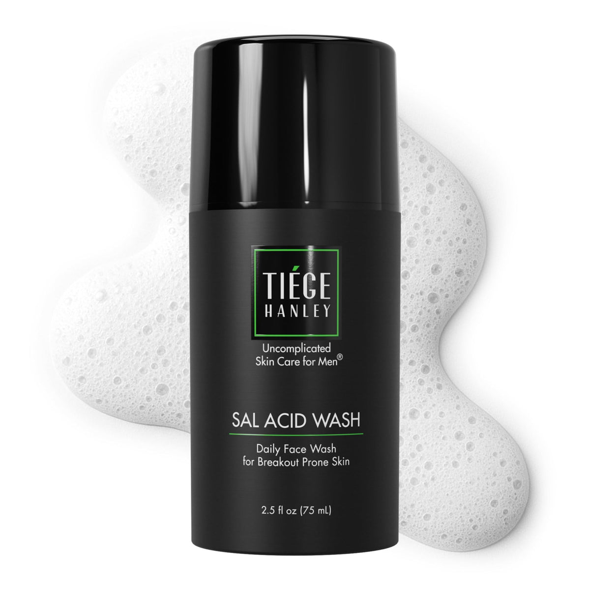 Tiege Hanley Salicylic Acid Cleanser bottle with pump for daily gentle cleansing and oil control
