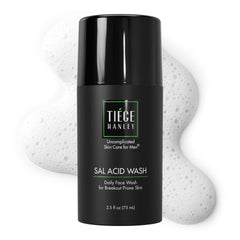 Tiege Hanley Salicylic Acid Cleanser bottle with pump for daily gentle cleansing and oil control