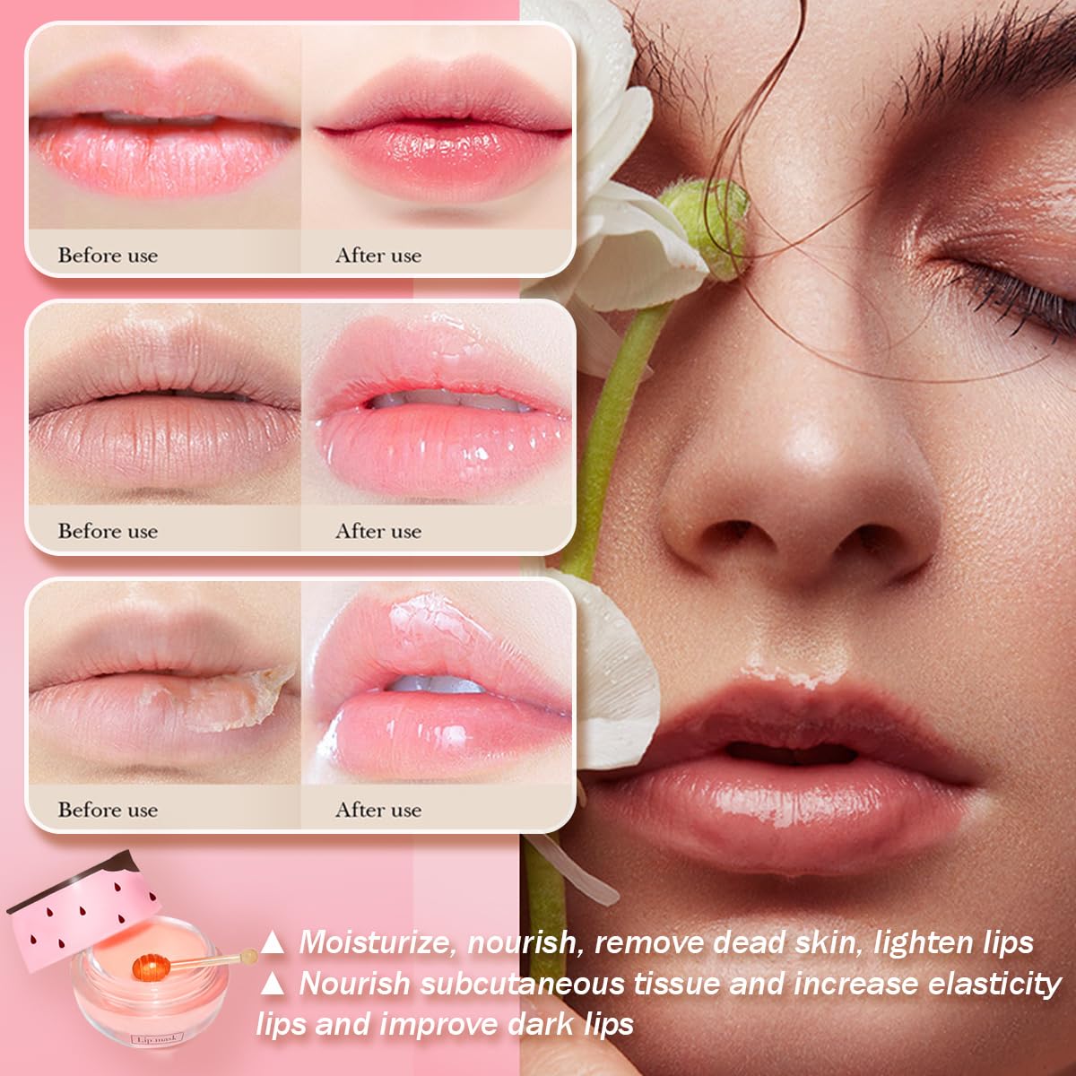 Tiejdhr All-day lip care setup for soft lips day and night