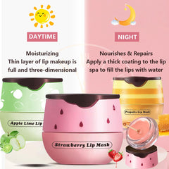 Tiejdhr Strawberry Apple Lip Mask in action on lips for overnight moisture
