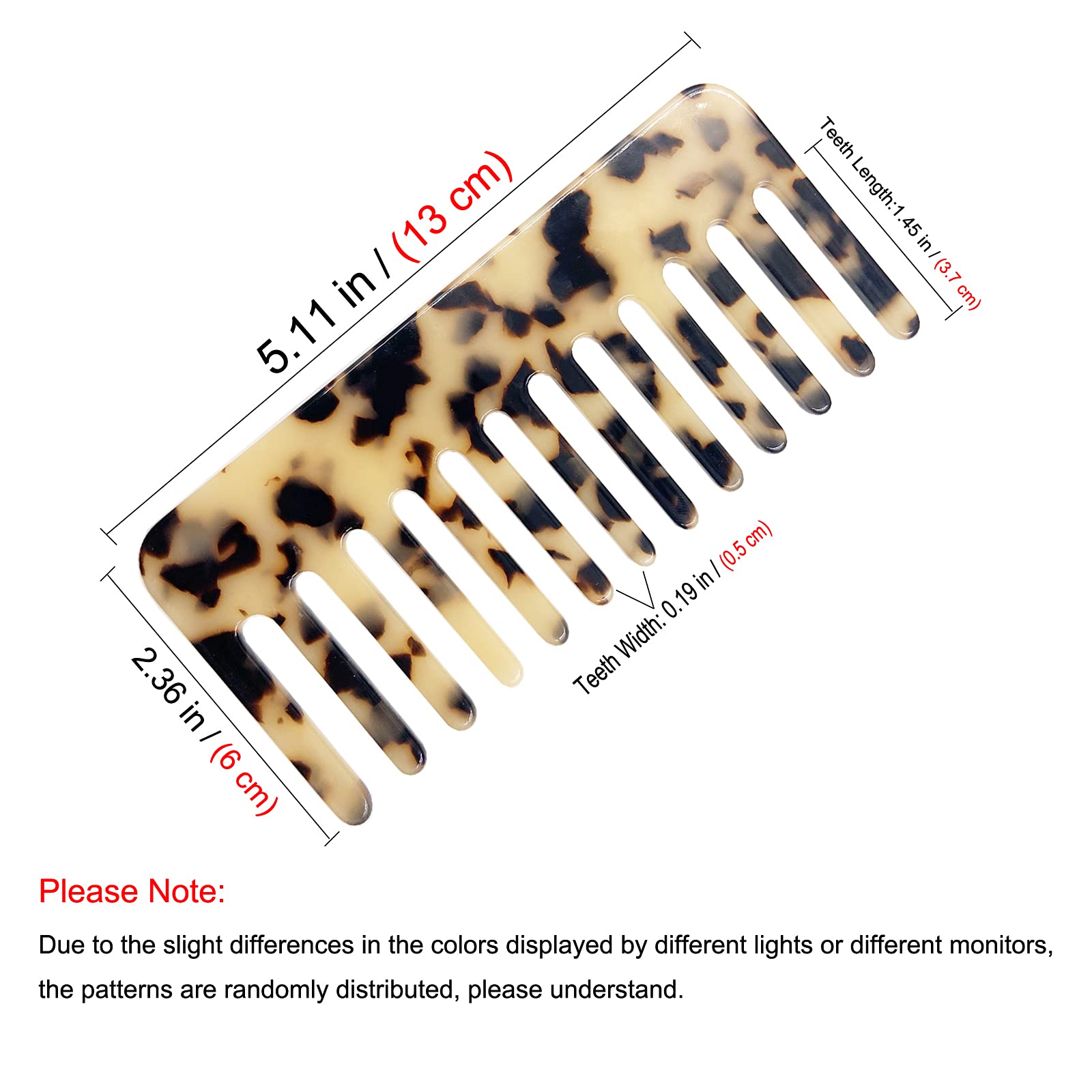 TIENAILING shower-friendly comb in light leopard aids wet-hair detangling.