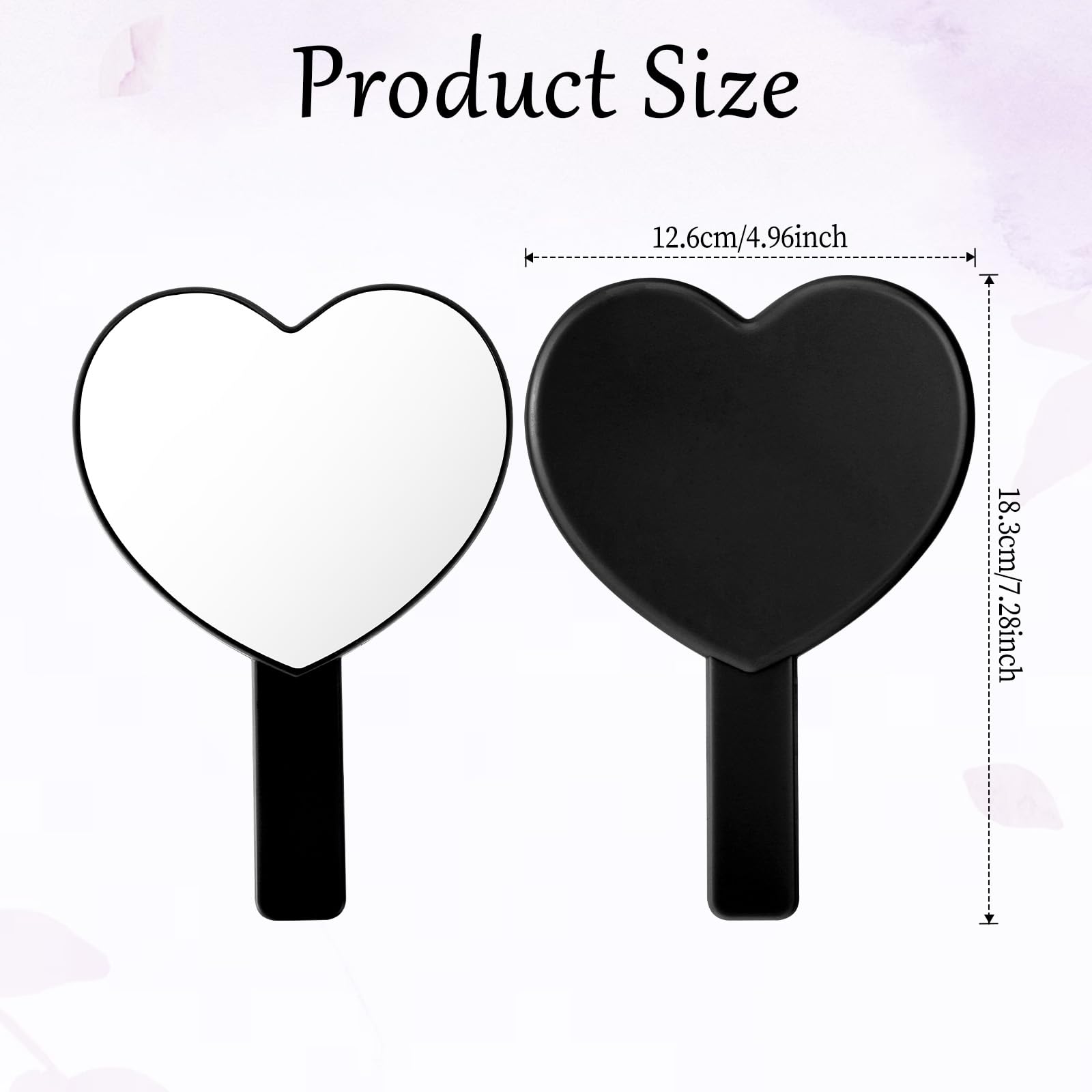 Espejo de mano TIESOME con diseño de corazón, estilo moderno y compacto.