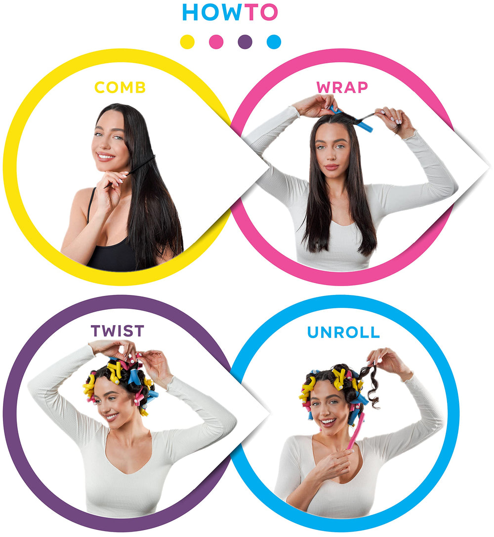 Tifara Beauty 7-inch rollers on hair demonstrates long-hair curl styling.