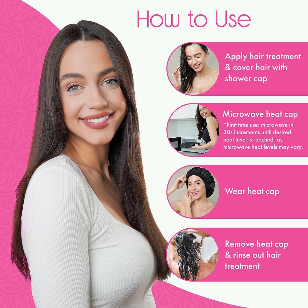 Tifara Beauty spa-at-home setup with heat cap for convenient conditioning.