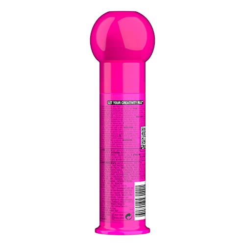 TIGI Bed Head After Party cream dispense demonstrates lightweight anti-frizz application.