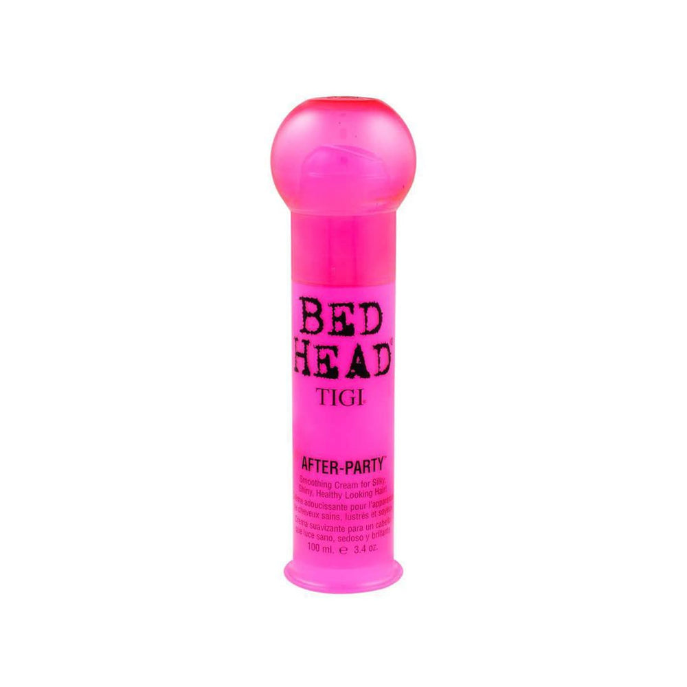 TIGI Bed Head After Party smoothing cream dispense shows easy application for smooth, controlled styles